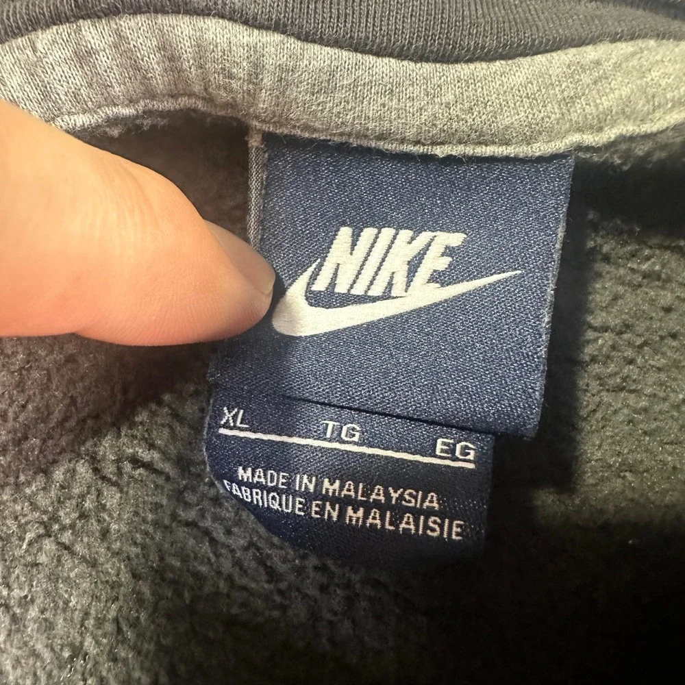 VTG Nike Men's‎ XL Gray Pullover Hoodie Athletic Swoosh Logo Casual Y2K